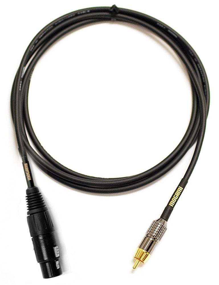 كابل محول صوت غير متوازن موغامي جولد XLRF-RCA-06، XLR-أنثوي إلى RCA ذكر، جهات اتصال ذهبية، موصلات مستقيمة، 6 أقدام